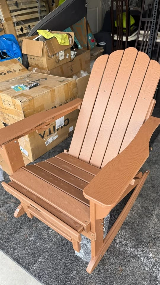Ciokea Adirondack Glider Chair with Retractable Ottoman - photo 2