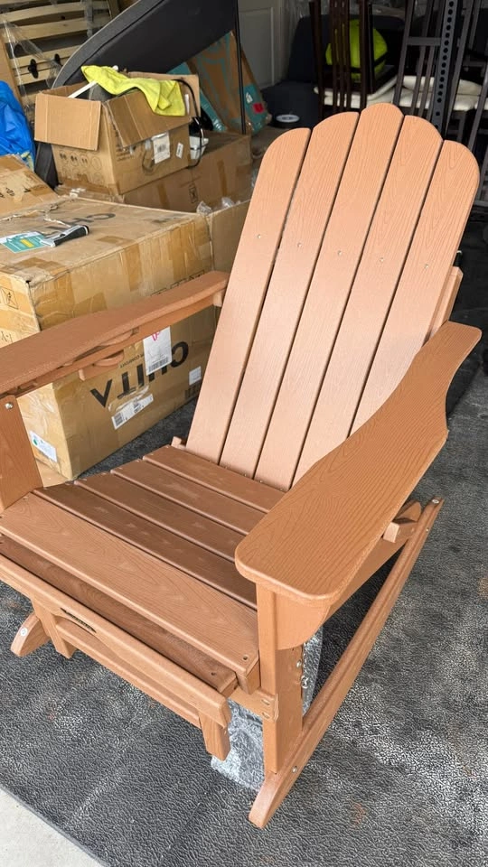 Ciokea Adirondack Glider Chair with Retractable Ottoman - photo 3