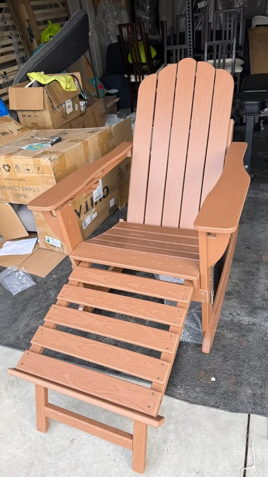 Ciokea Adirondack Glider Chair with Retractable Ottoman - photo 5
