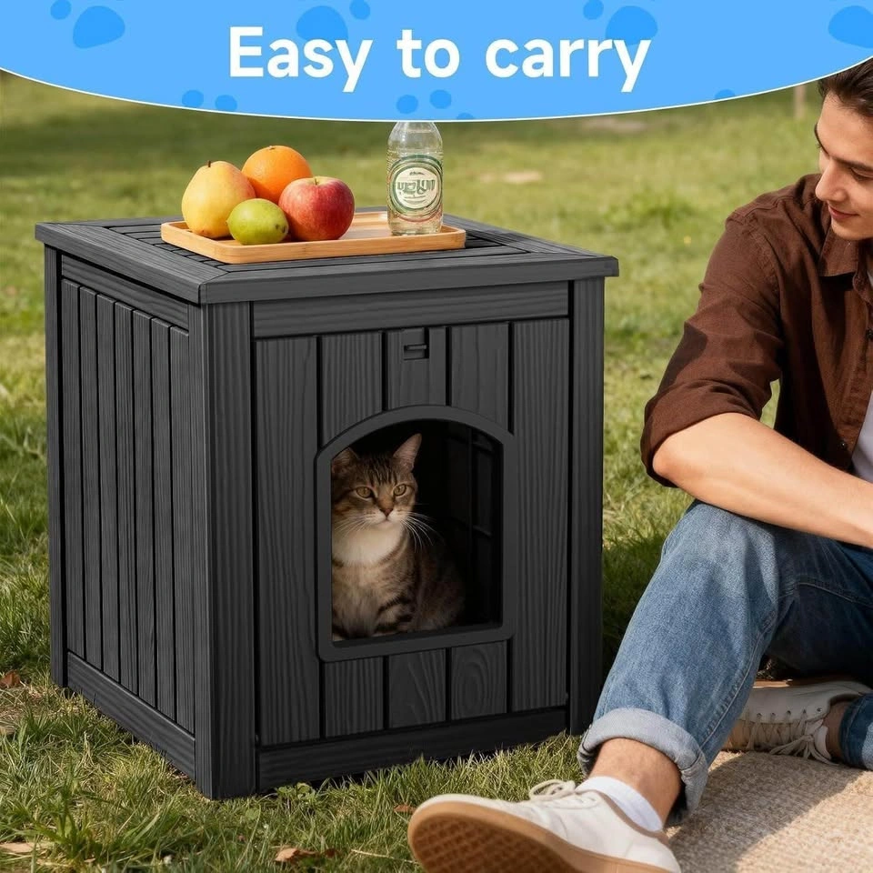 Resin Outdoor Cat House and Side Table - photo 3