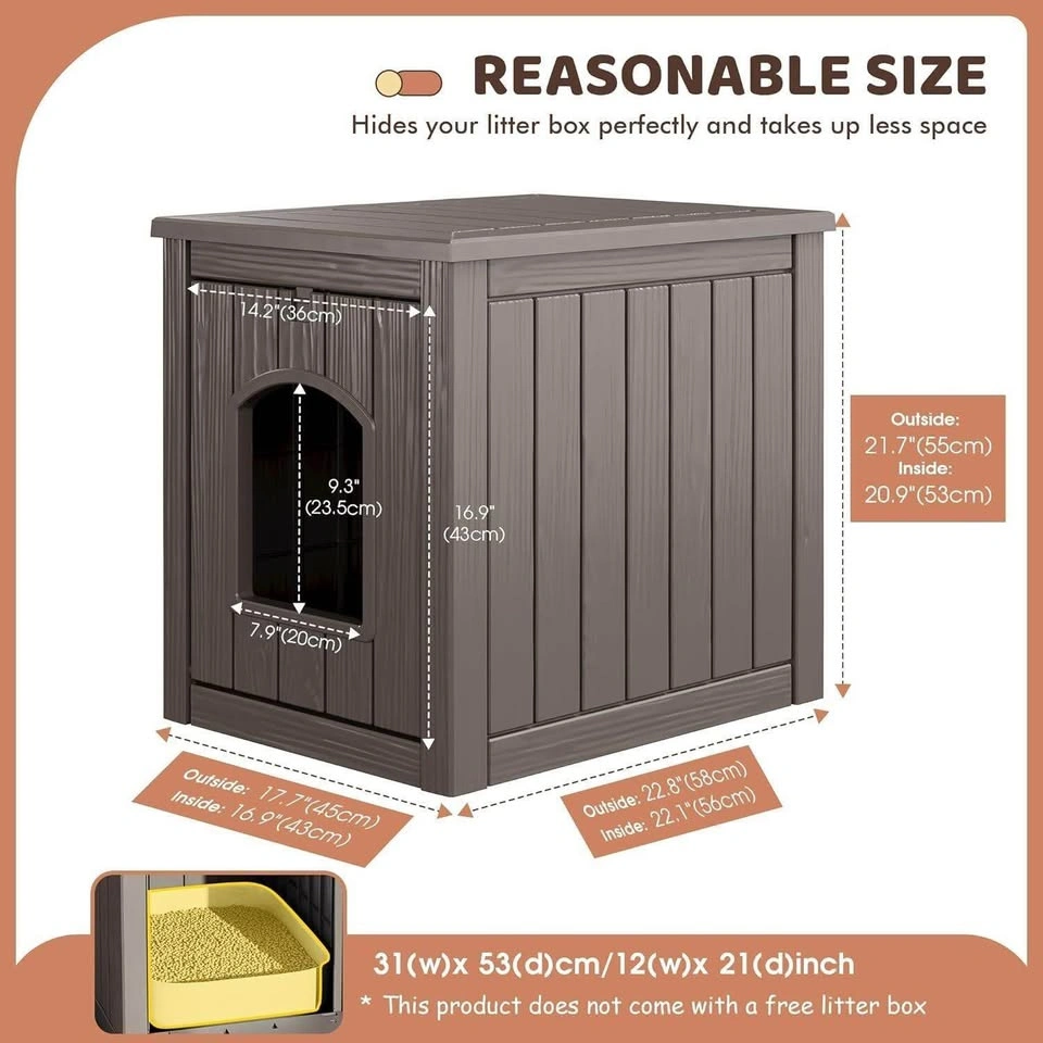 Decorative Cat Litter Box Enclosure Side Table - photo 3