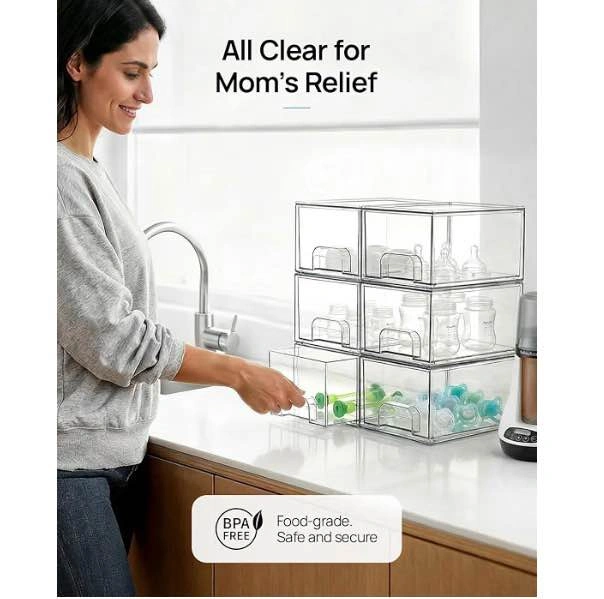 Stackable Clear Acrylic Storage Drawers - photo 4