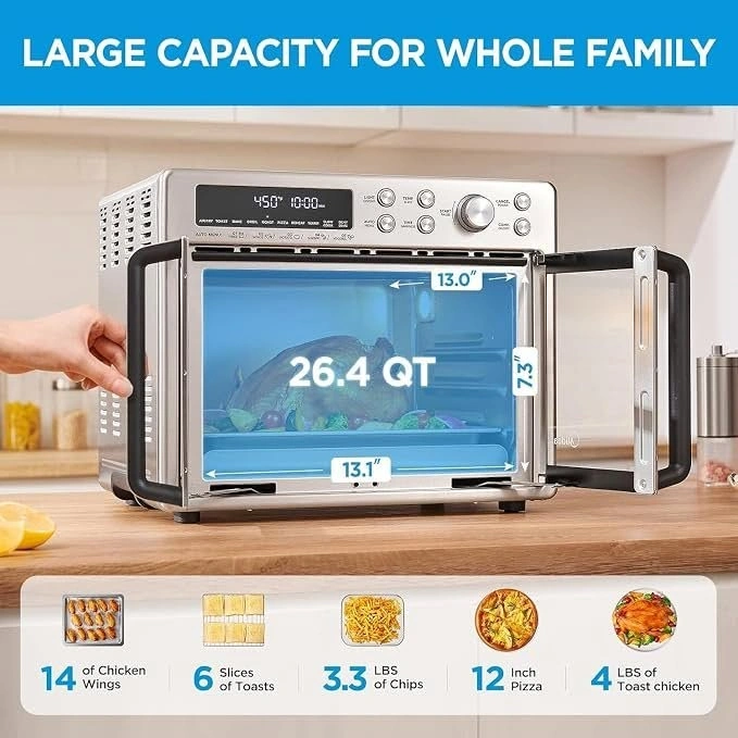 Midea 26.4Qt Air Fryer Toaster Oven, 10-in-1, SS - Brand New - photo 5