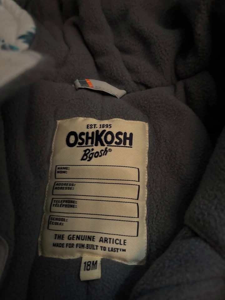OshKosh Dinosaur Print Hooded Snowsuit - photo 2