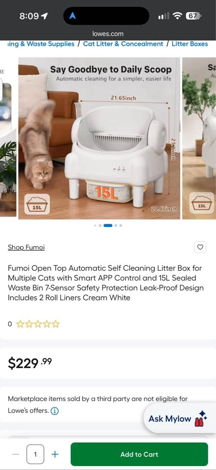 Litter Box/Automatic Self Cleaning 15L - photo 2