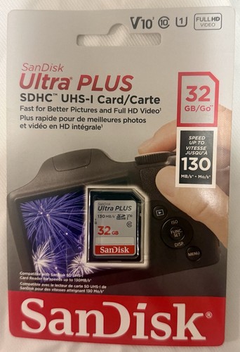 SanDisk Ultra Plus SDHC UHS-I Card 32GB 130 MB/s