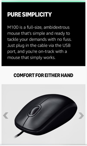 Logitech M100 Wired Optical Mouse - photo 4