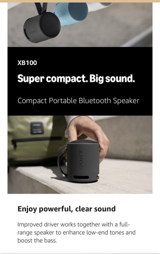 Sony SRS-XB100 Portable Wireless Bluetooth Speaker (Black)