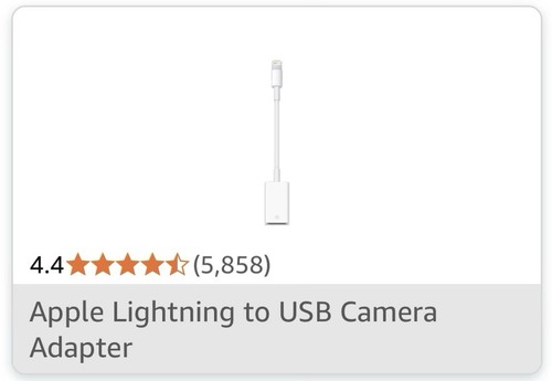 Apple MD821AM/A Lightning to USB Camera Adapter - photo 3