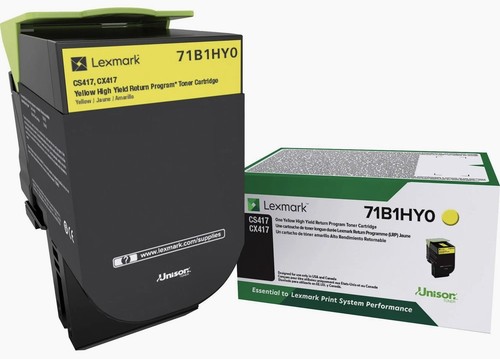 LEXMARK GENUINE 71B1HY0 YELLOW TONER HI YLD CS417/CX517 - photo 2
