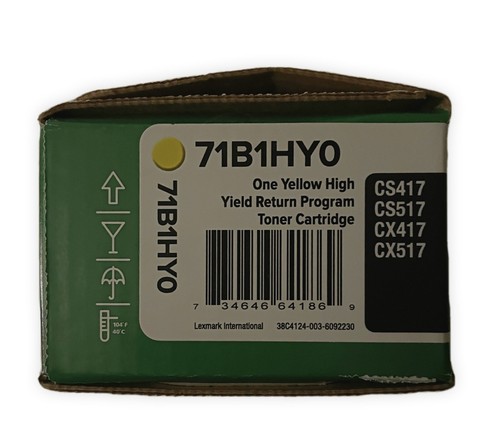 LEXMARK GENUINE 71B1HY0 YELLOW TONER HI YLD CS417/CX517 - photo 3