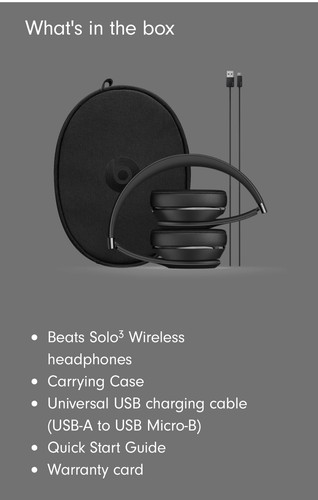 Beats by Dre Solo 3 Wireless - Black Open Box - photo 2