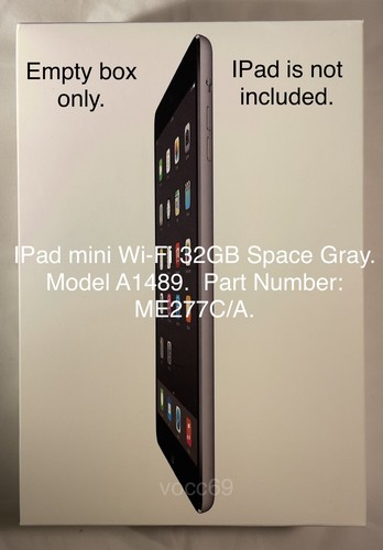 Apple Ipad mini Empty Box only. Space Gray, 32GB.