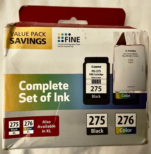 Canon Pixma 275/276 Complete Set of Ink