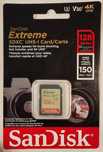 Sandisk 128GB Extreme SDXC UHS-I Memory Card