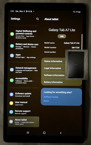 Samsung Galaxy Tab A7 Lite SM-T220 32GB, Wi-Fi, 8.7" - Gray