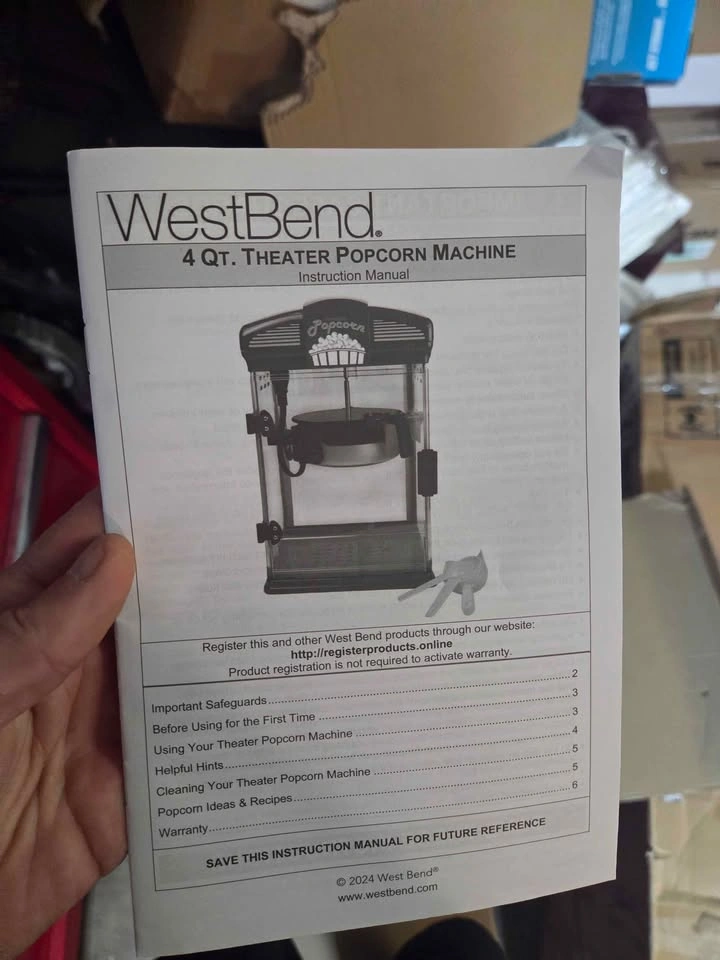 NEW West Bend Theater Crazy 4-Qt Popcorn Machine - photo 3