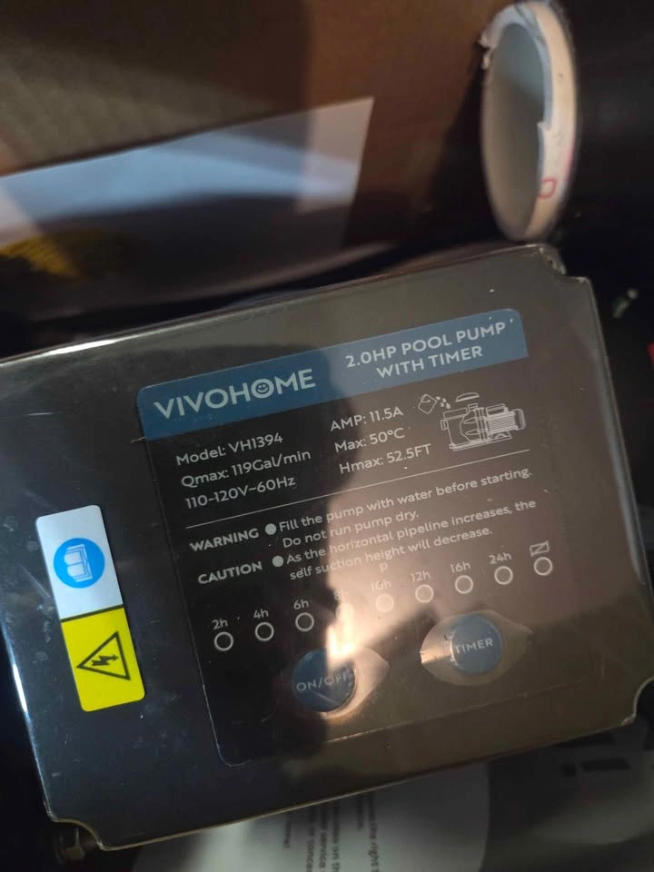 VIVOHOME 2HP Pool Pump w/ Timer 119 GPM – Excellent Condition - photo 2