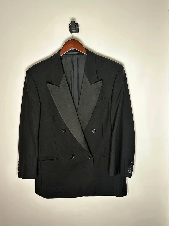 Vintage Vitale Barberis Canonico Double Breasted Tuxedo Jacket