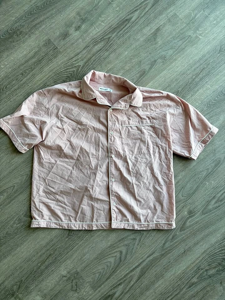 Pull&Bear “Sunset Please” Pink Short Sleeve Shirt – Size XS