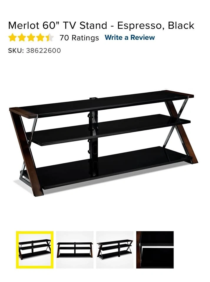 60” tv stand - Espresso, Black