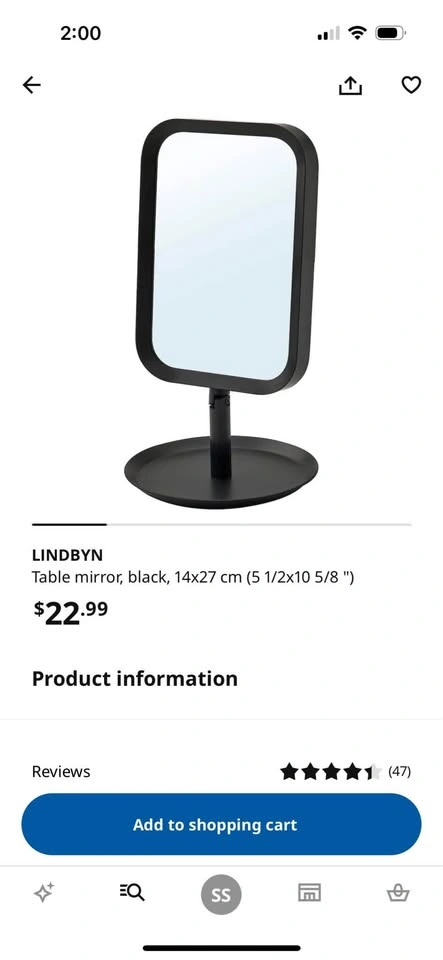 Lindbyn IKEA Table mirror black - photo 2