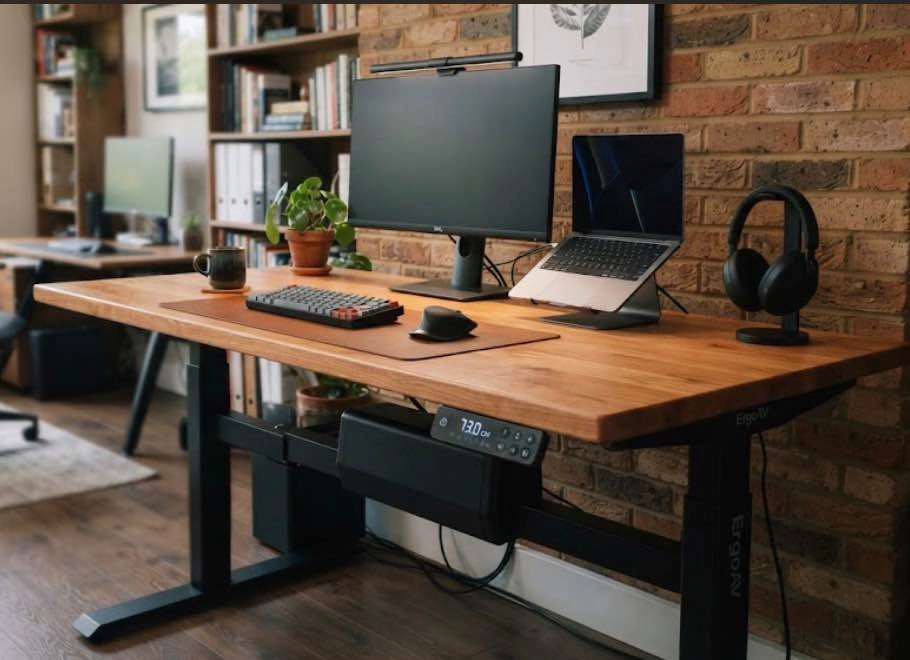 60”x30” Vernal Solid Wood Cherry Electric Standing Desk - photo 2