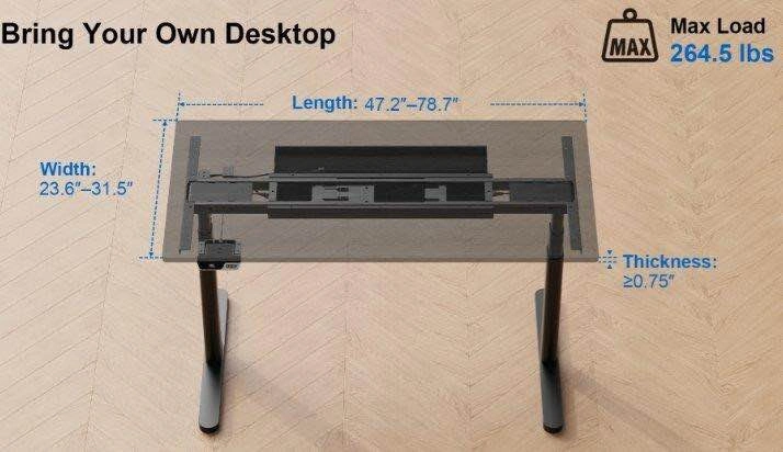 60”x30” Vernal Solid Wood Cherry Electric Standing Desk - photo 5