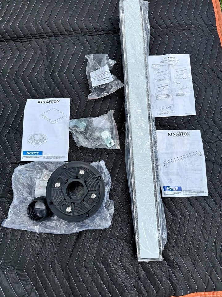 Kingston Brass Linear Shower Drain with PVC Flange Kit
