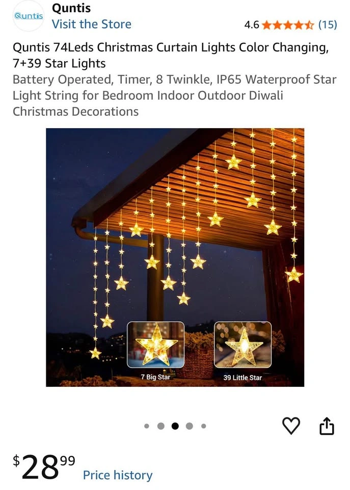 74Leds Christmas Curtain Lights - photo 2