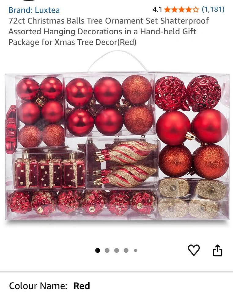 Brand new Christmas ornament set- 72ct - photo 2