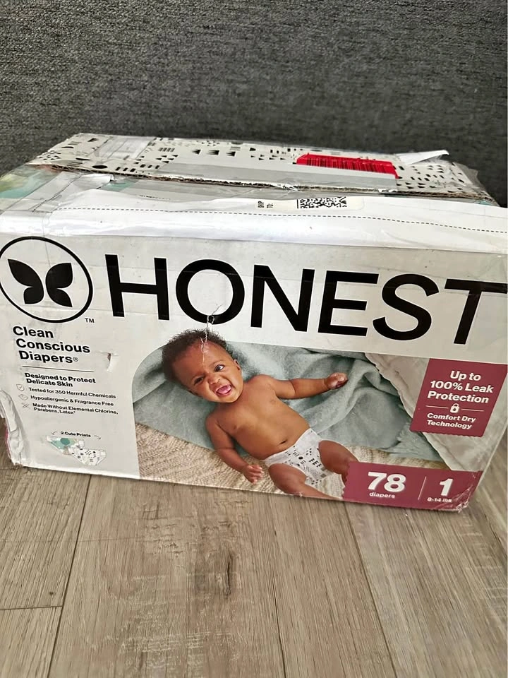 Honest Size 1 diapers -78 ct