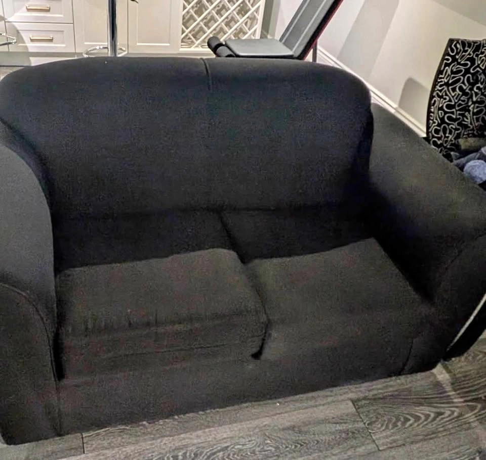 Charcoal-Black Pull-Out Sofa Bed & Loveseat