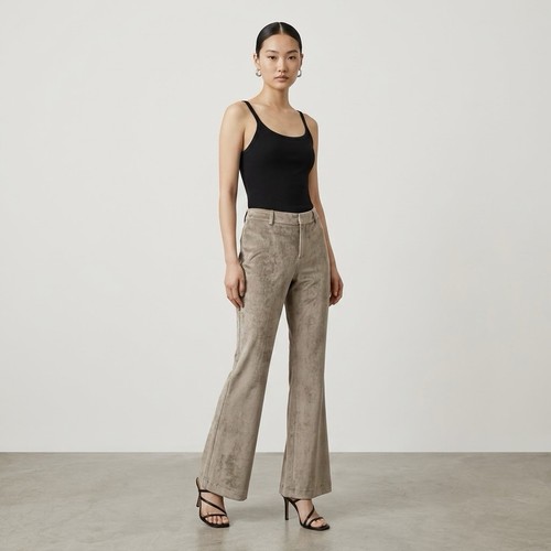 Club Monaco Pewter Champagne Gold Velvet Trousers Size 4 - photo 3