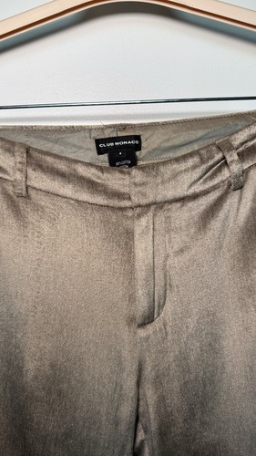 Club Monaco Pewter Champagne Gold Velvet Trousers Size 4 - photo 5