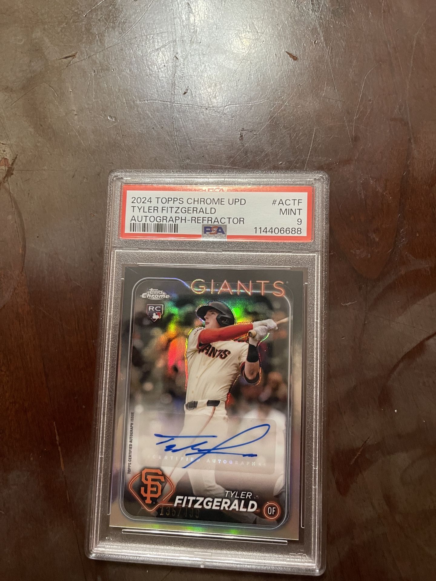 2024 Topps Chrome Update Tyler Fitzgerald Autograph Refractor - photo 3