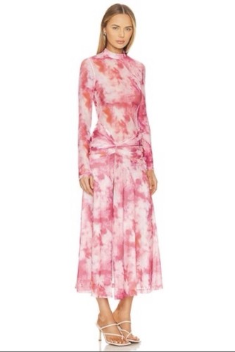 Bardot Lea Midi Dress in Pink Tie Dye | US size 6 | New W Tags