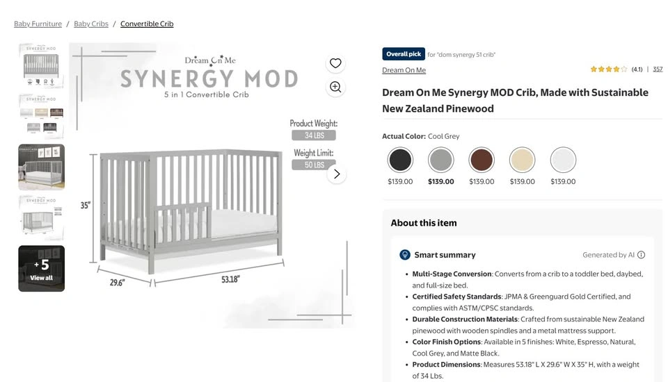 Dream On Me Synergy MOD Crib - photo 3