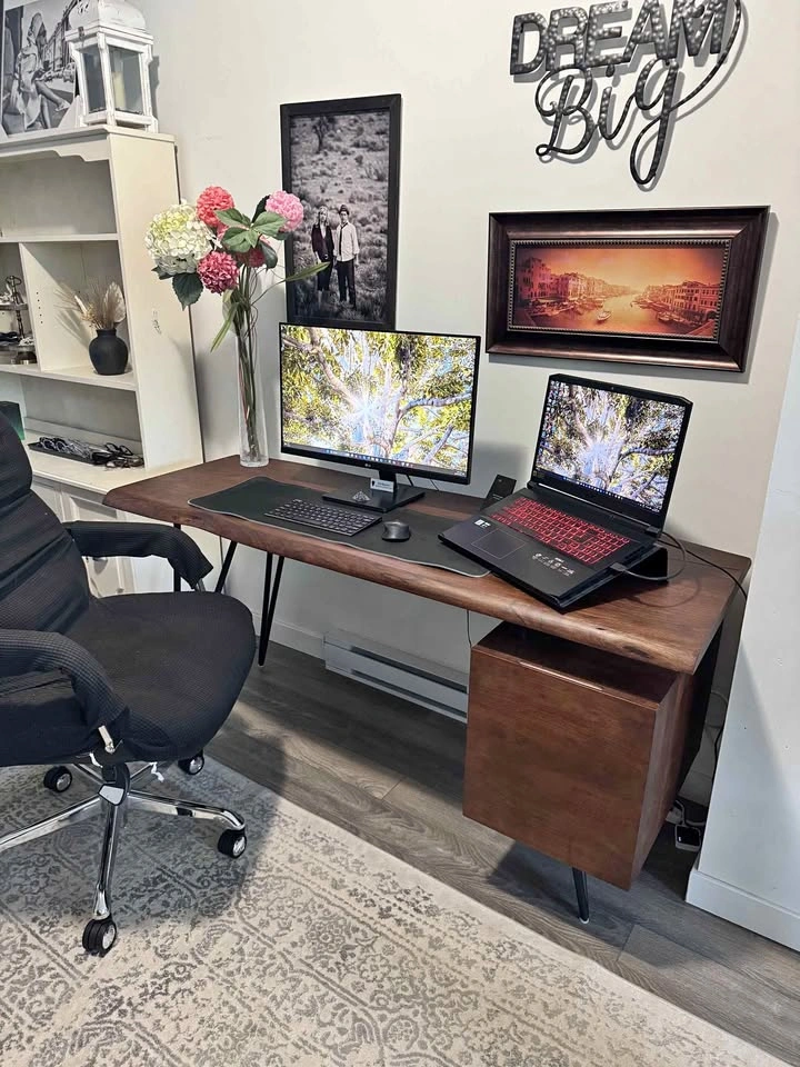 NEW IN BOX! Moe's Home "Nailed" Solid Wood Live-Edge Desk (OBO)