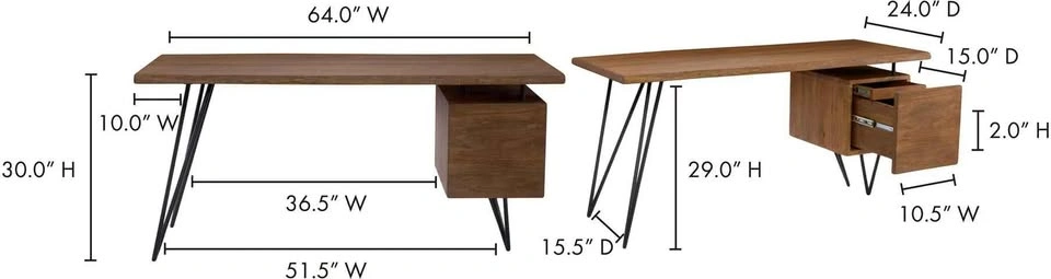 NEW IN BOX! Moe's Home "Nailed" Solid Wood Live-Edge Desk (OBO) - photo 2