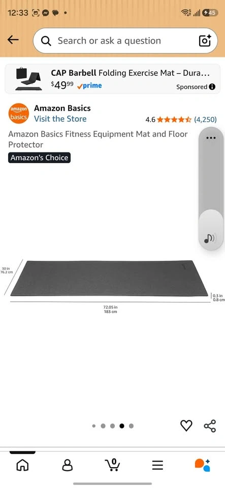 New in box Amazon Basics Fitness Equipment Mat - photo 2