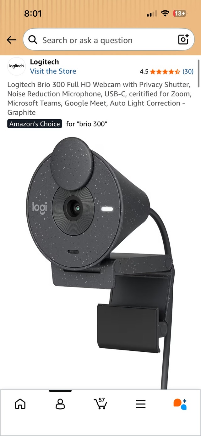 Logitech Brio 300 Full HD Webcam - photo 2