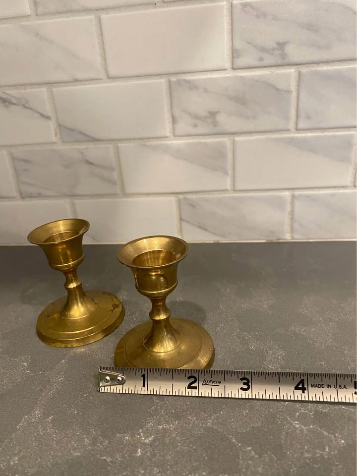 Vintage Set of 2 Brass Candlesticks/Holders - photo 3