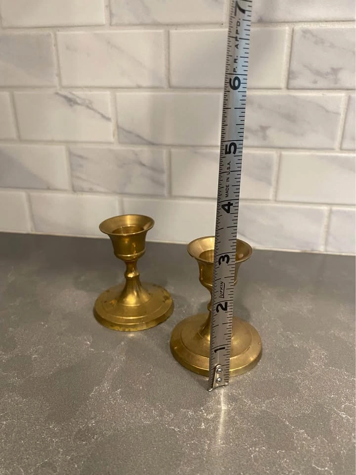 Vintage Set of 2 Brass Candlesticks/Holders - photo 4