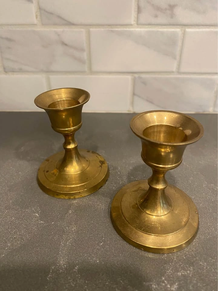 Vintage Set of 2 Brass Candlesticks/Holders - photo 5