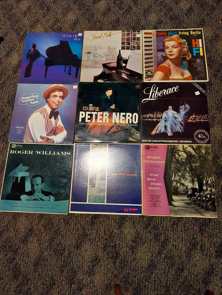 9 Vintage Piano Stylists & Instrumental Classics LPs