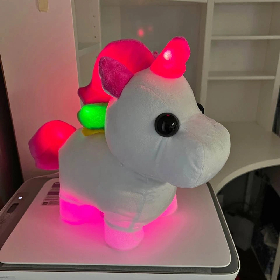Adopt Me! Neon Unicorn Light-Up Plush - Soft and Cuddly