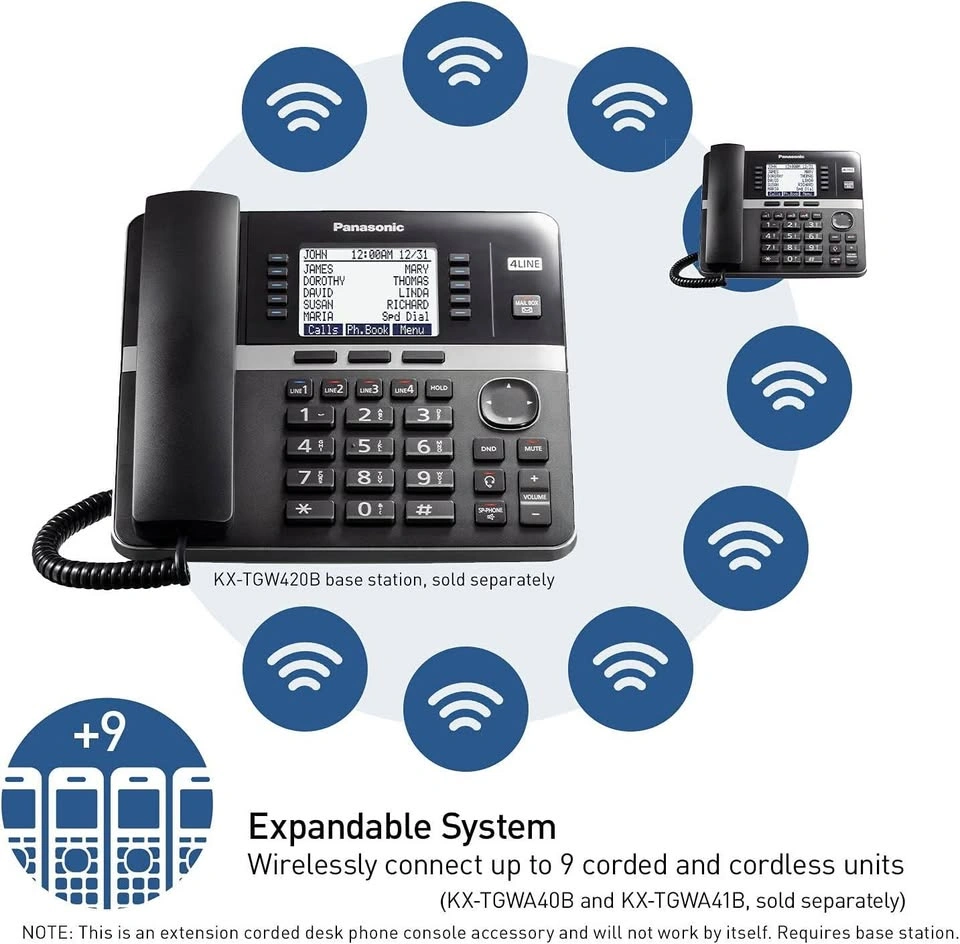 Panasonic Corded Extension Desk Phone KX-TGWA40B - photo 3