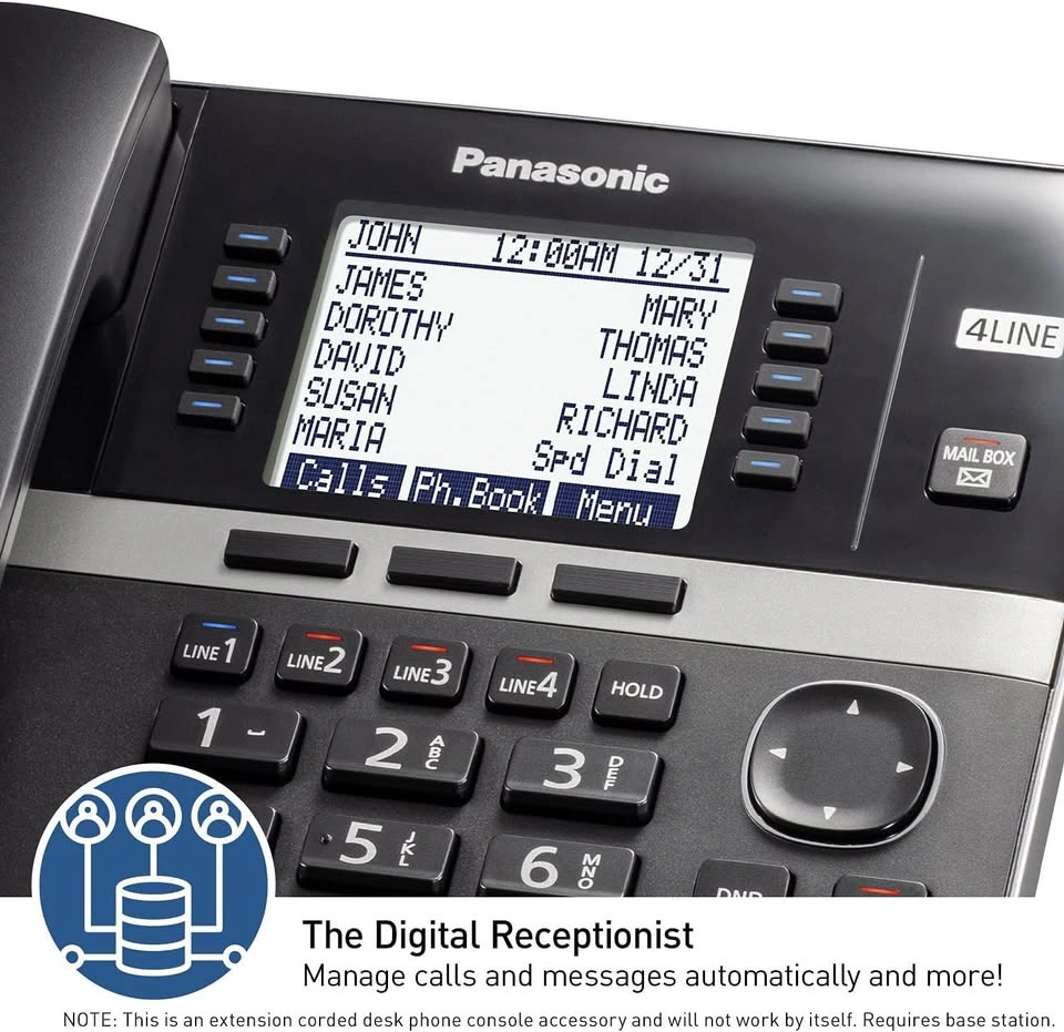 Panasonic Corded Extension Desk Phone KX-TGWA40B - photo 4