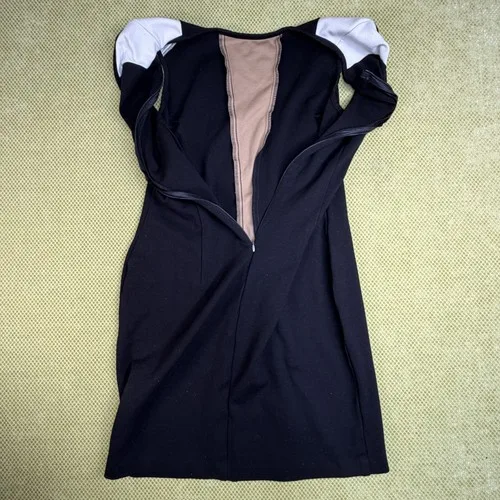 Bianca Nygard Womens L Black Beige White Colourblock Dress - photo 4